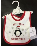 NEW Carter&#39;s MY FIRST CHRISTMAS Bib BABY BOY or GIRL PENGUIN - £7.58 GBP