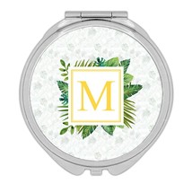 Personalized Botanical : Gift Compact Mirror Leaves Nature Name Initial ... - $12.99+