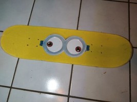 Bello Dispicable Me Yellow Skate board deck only 28 X 8 Movable Eyes - $97.91
