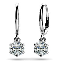 1Ct Brilliant Cubic Zirconia Solitaire Drop Dangle Earrings Sterling Silver VDay - $83.53