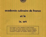 Academie Culinaire de France Menu 1979 Le Francais Restaurant Wheeling I... - £52.81 GBP