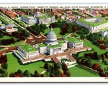 Capitol Costruzione Antenna Vista Washington Dc Unp Lino Cartolina S25 - £2.38 GBP