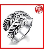 Unique Turquoise &amp; Black Onyx Adjustable Feather Ring - Elegant Statemen... - $606.89 MXN
