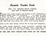 1950s Affari Figurine Scheda Seaside Rimorchio Park Ormond Florida Fl Hw... - $17.35