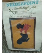 needlemagic Little Indian Boy cross stitch 15&quot;x21&quot; 1974 needlepoint kit - £5.14 GBP