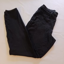 LEI 3-Button High Waist Junior Gilrs Black Denim Jeans Tapered Legs Size 15 image 2