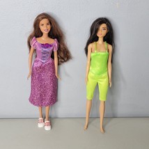 Barbie Lot of 2 With Dress Sneakers Shoes and Tank Top and Capri Pants No Shoes - £10.17 GBP