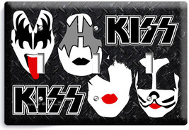 Kiss Shock Hard Rock Heavy Glam Metal Band 3 Gang Light Switch Plates Room Decor - £14.11 GBP