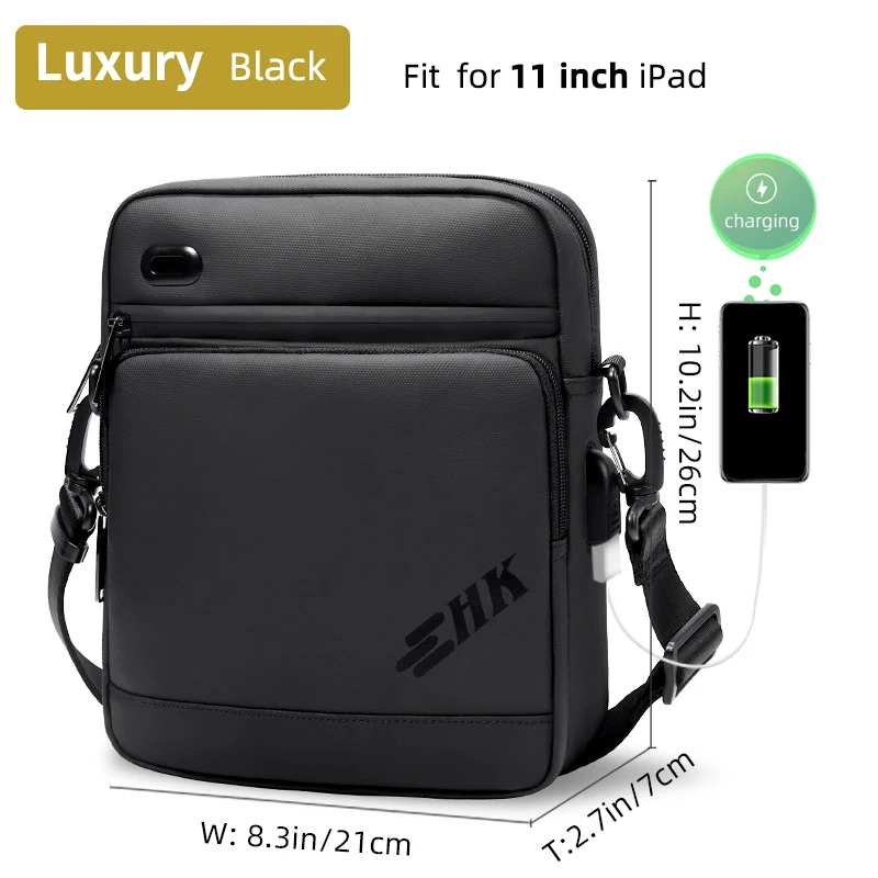 Heroic Knight Sling Crossbody Bag Men for 11&quot; Ipad Waterproof Man Phone Bag Luxu - $122.41