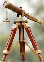 Vintage Brass Telescope with Best DF Lens and Adjustable Tripod Stand Makes - £30.82 GBP