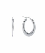 Sterling  Silver  Hoops - White Gold Plated - Classic hoops Women Men Gift - $28.71