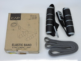 CAP Barbell HHF-300L Cap Workout Elastic Resistant Band with Handles Light NEW! - £7.59 GBP