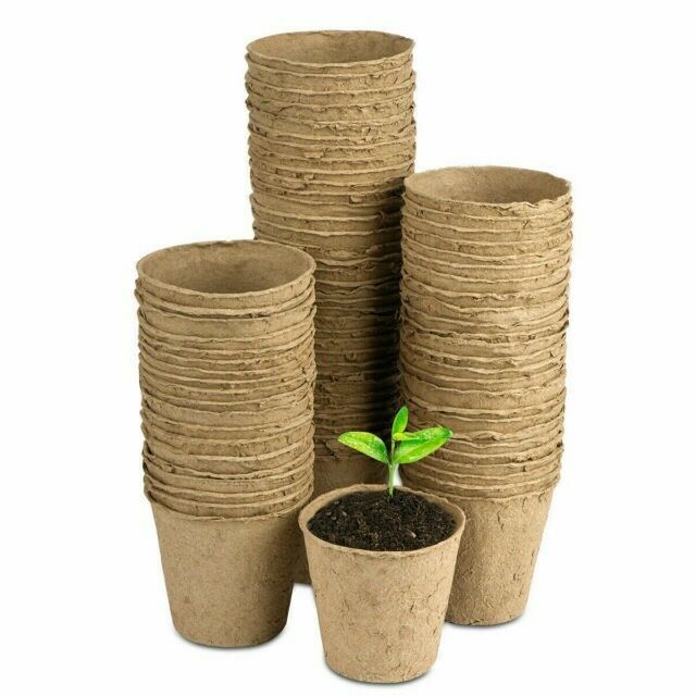 Primary image for Jiffy Pot Single Round, 2.25" x 2.25" , (10 Pack), POTS, 10 Cells, Biodegradable