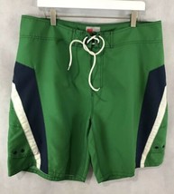 Mossimo Board Shorts Green &amp; Blue with Pockets Drawstring Waist 38 - £17.08 GBP