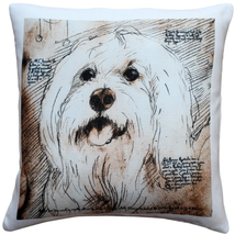 Mischievous Maltese 17x17 Dog Pillow, Complete with Pillow Insert - £41.91 GBP