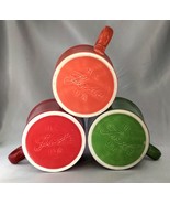Lot (3) FIESTA O-Ring Coffee/Tea Mugs (Red, Coral, Green) HLC - $19.50
