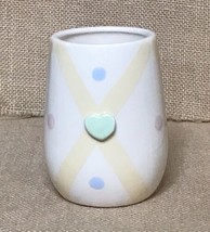 Vintage Paper Windows Pottery Pastel Hearts Coffee Mug Cup Valentines - £19.78 GBP