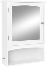 Vasagle Mirror Cabinet, Wooden Medicine Cabinet, Bathroom Wall, White Ub... - $103.94