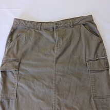 Devoted Women's Green Rear Zipper Cargo Denim Skirt Size XL image 14