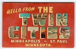 Greetings From Twin Cities St Paul Minnesota Large Big Letter Postcard Dexter - £10.23 GBP