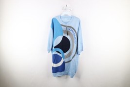 Deadstock Vtg 90s Davoucci Mens 2XL Spell Out Knit Short Sleeve Sweater Blue - £54.76 GBP