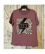 Mama Animal Print Storm Pink Short Sleeves Tee Size M - $8.55