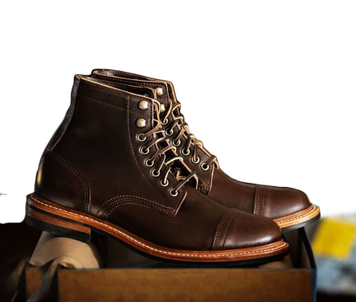Handmade Leather Boots Men's Chocolate Brown Premium Quality Lace Up High Ankle