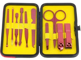 10Pcs Grooming Manicure Kit Nail Clippers Tools Travel Storage Case - £10.74 GBP