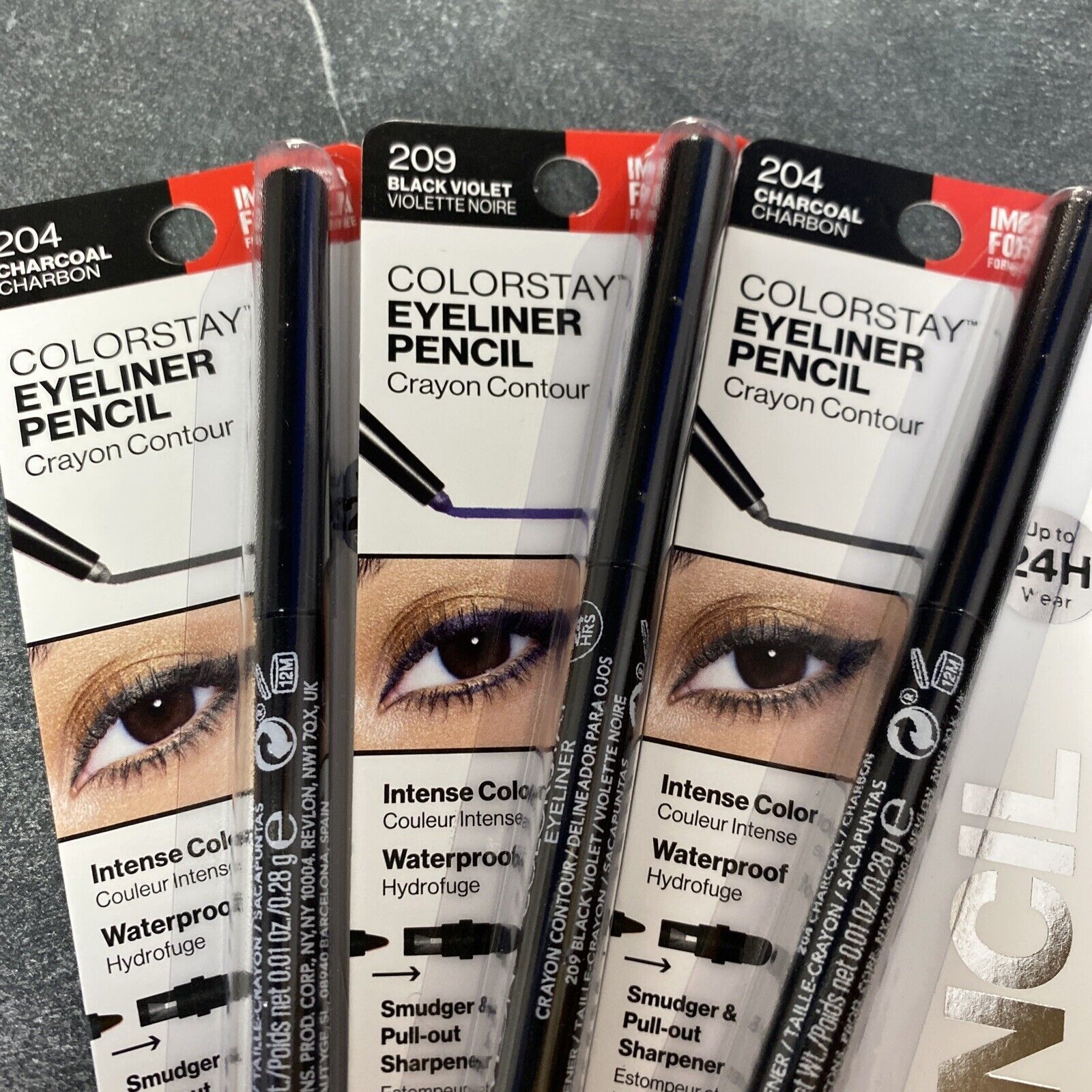 Primary image for bundle 3- Pencil Eyeliner Revlon, Color Stay Eye Makeup 2 Charcoal, 1 blk Violet