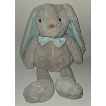 Big Gray Bunny Rabbit Plush 22&quot; Stuffed Toy Lovey Pale Blue Ears/Bow Walgreens - £31.50 GBP