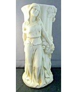 Beautiful Italian Carrera Porcelain Figural Vase Eve and Apple Tree - $158.40