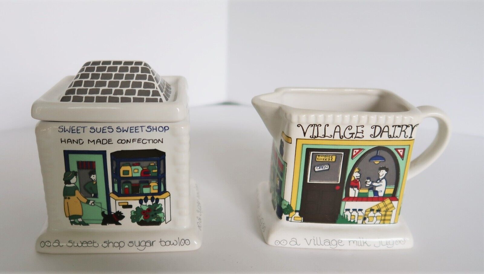 Vintage Wade Collectibles English Life Sugar Bowl &amp; Creamer Set - $19.99