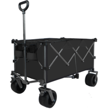 Collapsible Folding Wagon, Push Pull Foldable Beach Wagon Cart - $127.95