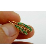 Fine Estate Jewelry 18K Yellow Gold Finish 1.28 CTW Green Emerald Hoop E... - €71,84 EUR