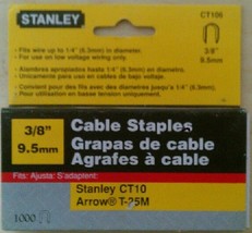 Stanley CT106 3/8&#39;&#39; Cable Staples (1000 ct Pack) - £6.41 GBP