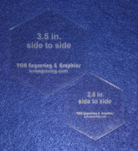 Hexagon 2 Pc Set  2.5&quot; &amp; 3.5&quot;  Side to Side - No seam 1/8&quot; - Acrylic- Quilt/Sew - £11.85 GBP