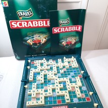 Vintage Travel Scrabble green plastic case clip-in letters 52347 2001 co... - $47.00
