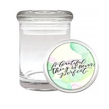 Beautiful Thing Never Perfect Em1 Medical Glass Stash Jar 3&#39;&#39; X 2&#39;&#39; Herb And Spi - £6.28 GBP