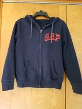 GAP XS (Extra Small) Men&#39;s Navy Blue Full Zip Hooded Sweatshirt Jacket-Red Flag - £8.58 GBP