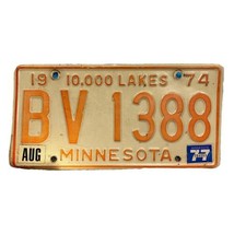 Minnesota License Plate 1974 #BV 1388 MN ‘74 Vintage 10,000 Lakes - £11.48 GBP