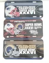 2001 Wincraft NFL PATRIOTS RAMS SUPER BOWL XXXVI Plastic License Plates ... - £7.98 GBP