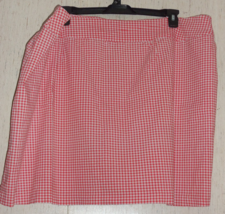 EXCELLENT WOMENS MOLLY &amp; ISADORA CORAL PINK GINGHAM CHECK PULL ON SKORT ... - £25.63 GBP