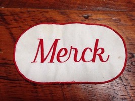 Vtg 60s Merck Pharmaceutical Employee Rockabilly Embroidered Large Patch... - £97.73 GBP