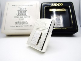 Credit Suisse 5G Fine Silver 999.0 Sterling Ingot Limited Zippo 1997 MIB Rare - £215.02 GBP