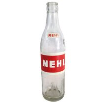 Vtg 40s-50s Nehi Bottling Co ACL 12oz Glass Soda Bottle Deco Lines Red W... - €15,45 EUR