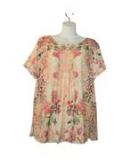 Soft Surroundings Womens Medium Floral Tunic Top Stretch Cottagecore Blo... - $18.55