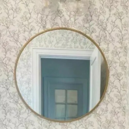Project 62™ ~ 18" Round ~ Decorative Wall Mirror ~ Metal ~ Brass Color Frame Item image 5