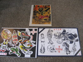 MPLS Murderapolis lady Dragons Color Tattoo Flash Wall Art LOT 3 Sheets ... - £36.30 GBP