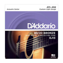 Daddario Ej13 80/20 Bronze light acoustic guitar strings .11-52 - £15.77 GBP