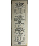 NEW HAVEN RAILROAD vintage 1958 5&quot; x 15&quot; broadsheet with schedule - $33.93 CAD